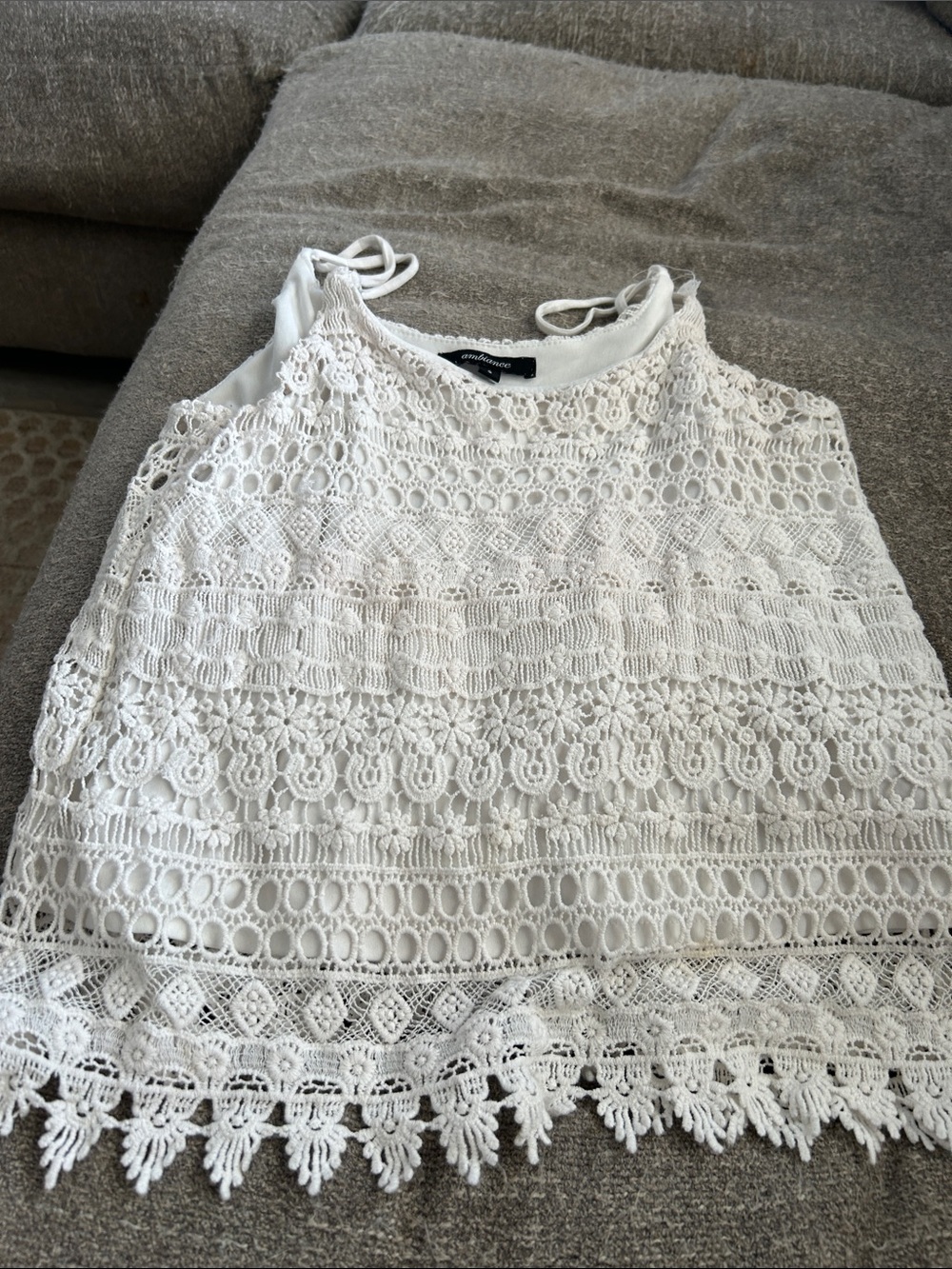 Endless Rose White Crochet Halter Camisole